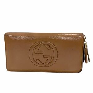 Gucci Soho Patent Leather Zip Around Wallet